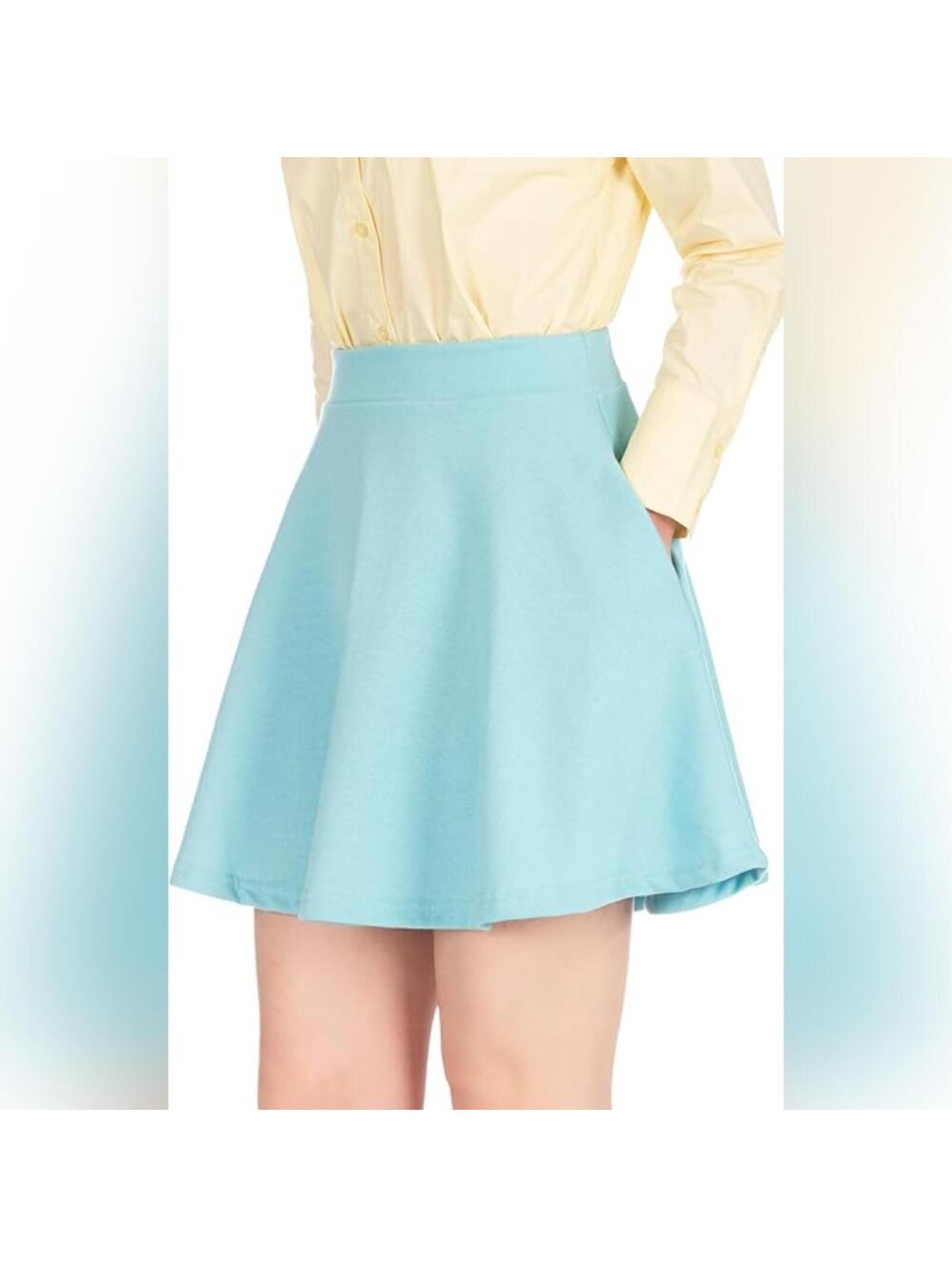 NWT Dani's Choice Solid Stretchy Cotton Blend Casual Skater Mini Skirt, XLarge